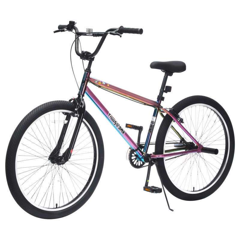 26 Inch Freestyle Bike Teens, Steel Frame Single-Speed With 2 Pegs , Front Caliper Brake Rear V Brake, Bicycle For Boys And Girls Ages 14+