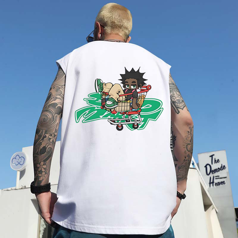 2026 New Men's American Style Plus Size Tank Tops | Summer Trendy Sleeveless Tees for Teens