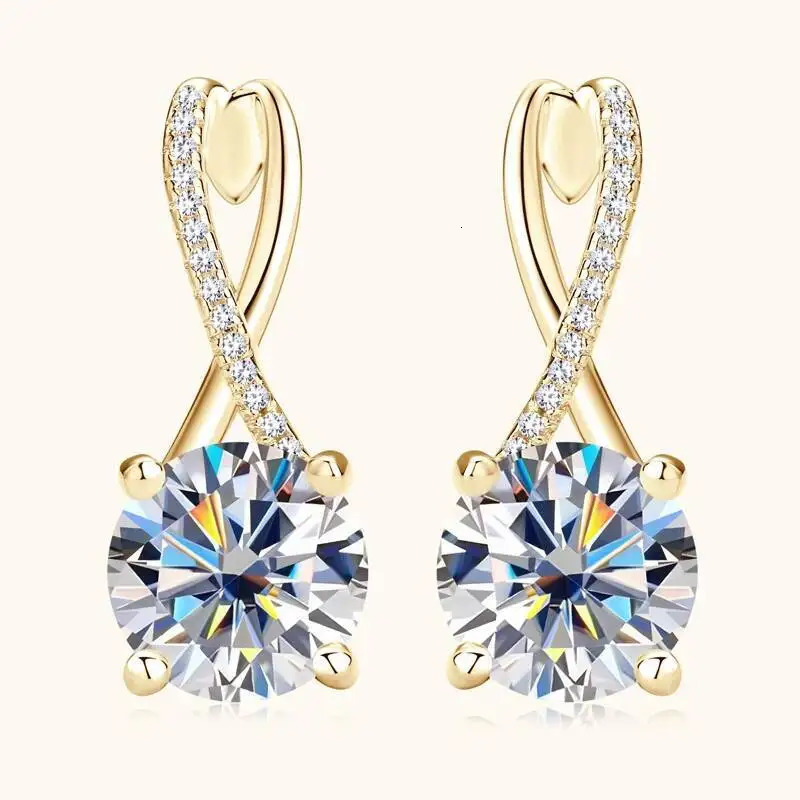 Taoyu D20CT Drop Hie Earrings Silver Women Gold Plated Hoops Infinite Earring Certified Wedding Jewelry260410