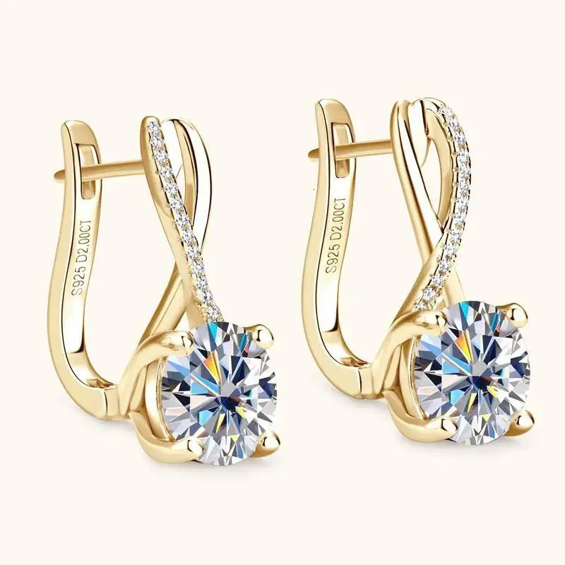 Taoyu D20CT Drop Hie Earrings Silver Women Gold Plated Hoops Infinite Earring Certified Wedding Jewelry260410 - view 6