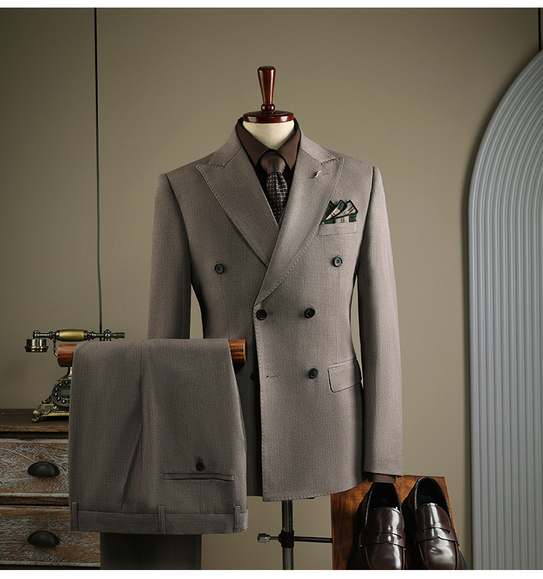 Men's Suits Classic Men Slim Fit Suit For Wedding Groom 2 Pcs Business Edition Double Breasted (Jacket Pants) Banquet Party