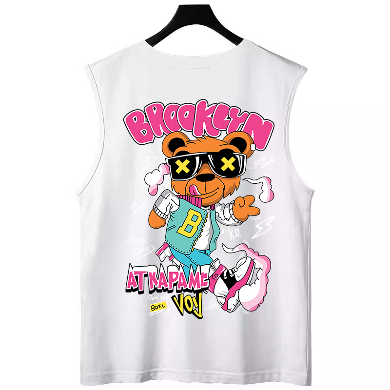 2026 Summer New Men's Trendy Tank Tops | Loose Plus Size Couples Funny Printed Crew Neck Sleeveless Tees for Layering