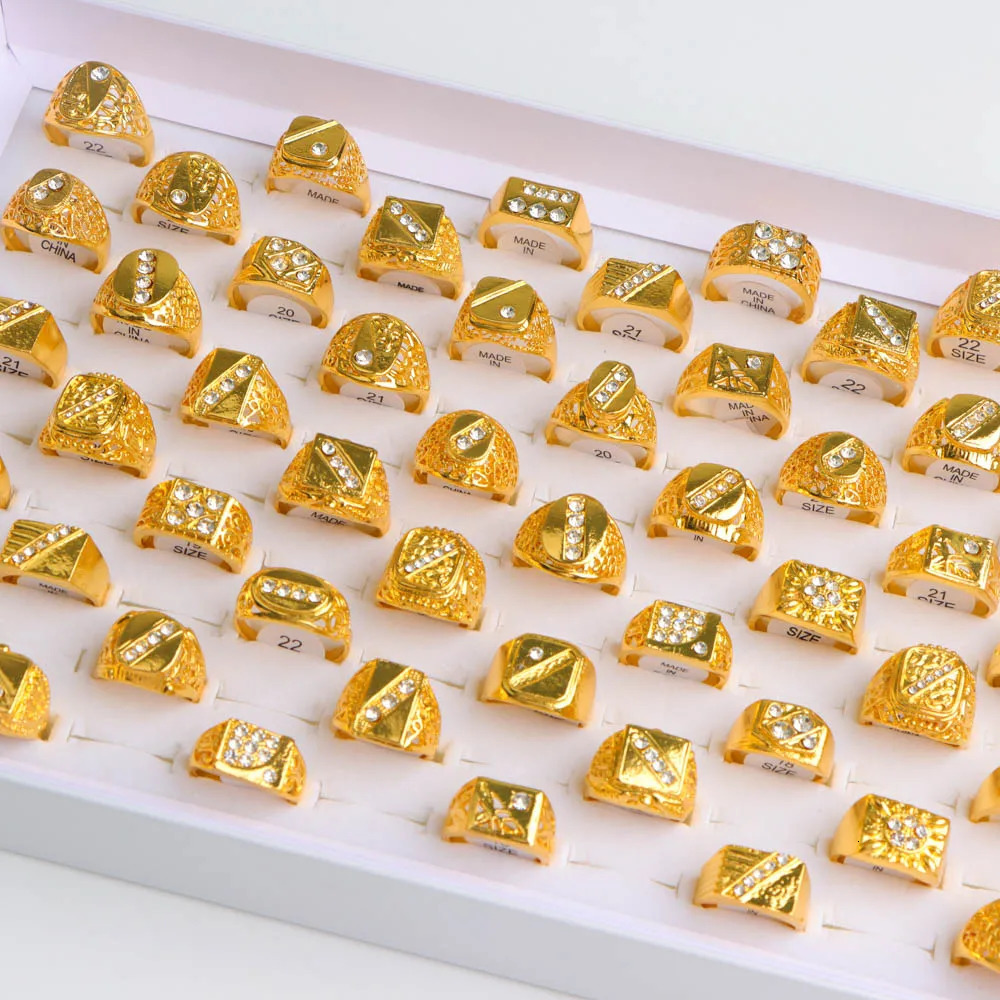 20Pcs/Lot Retro Punk Gothic Enamel Oil Drop Square Rings for Men Women Vintage Jewelry Accessories Party Gifts Mix Style260413