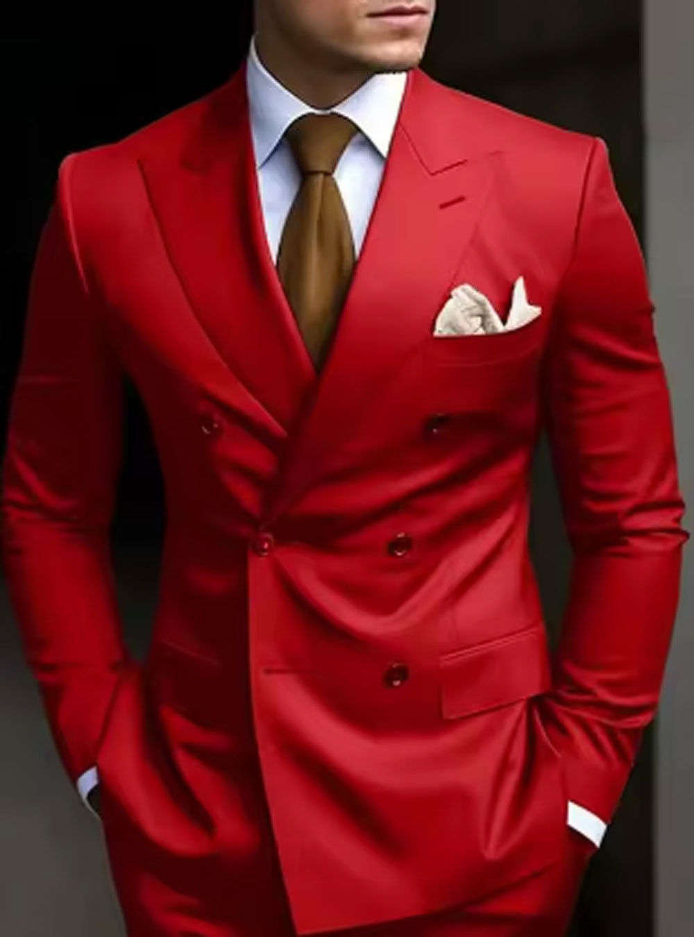 Mens Suit Two-Piece Set Korean Style Slim Fit Business Groomsmen Casual Suit240828