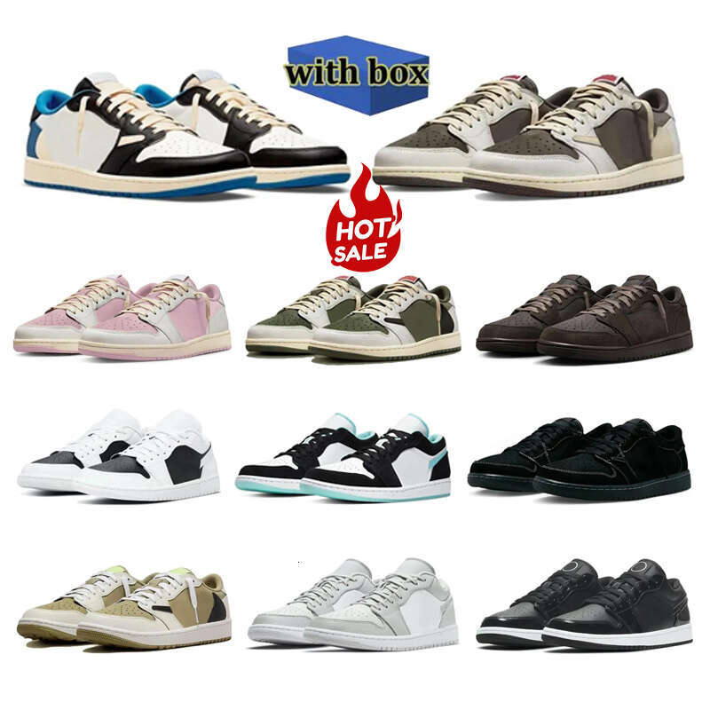 With Box low basketball 1S shoes mens Fragment Panda Shadow Wolf Grey Court Purple Silver Paris Bred Toe Spruce Aura Laser men trainers sports sneakers