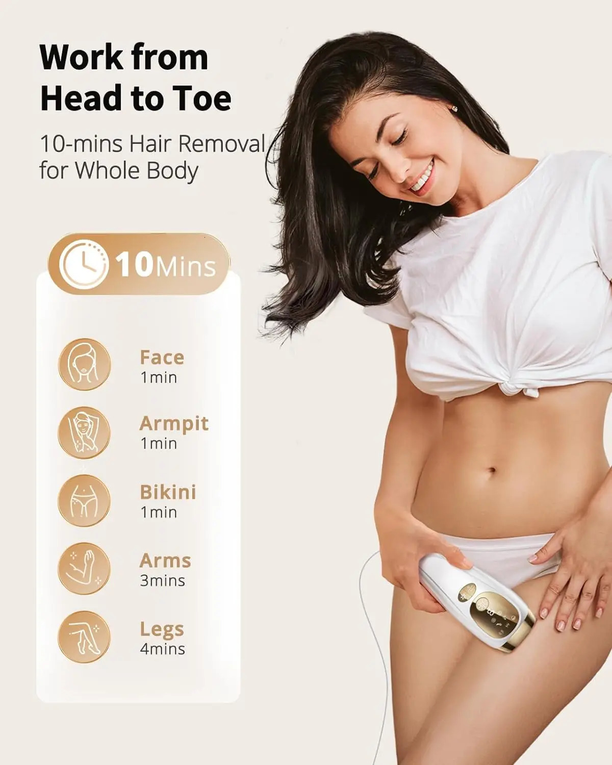 Laser Hair Removal with Ice Cooling Care Function for Women Men PermanentUnlimited Flashes Painless Epilator IPL Hair Remover 260413