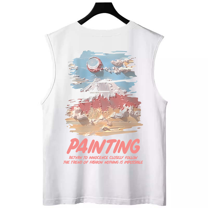 Summer Men's Trendy INS Plus Size Tank Tops | Loose Printed Athletic Casual Sleeveless Tees
