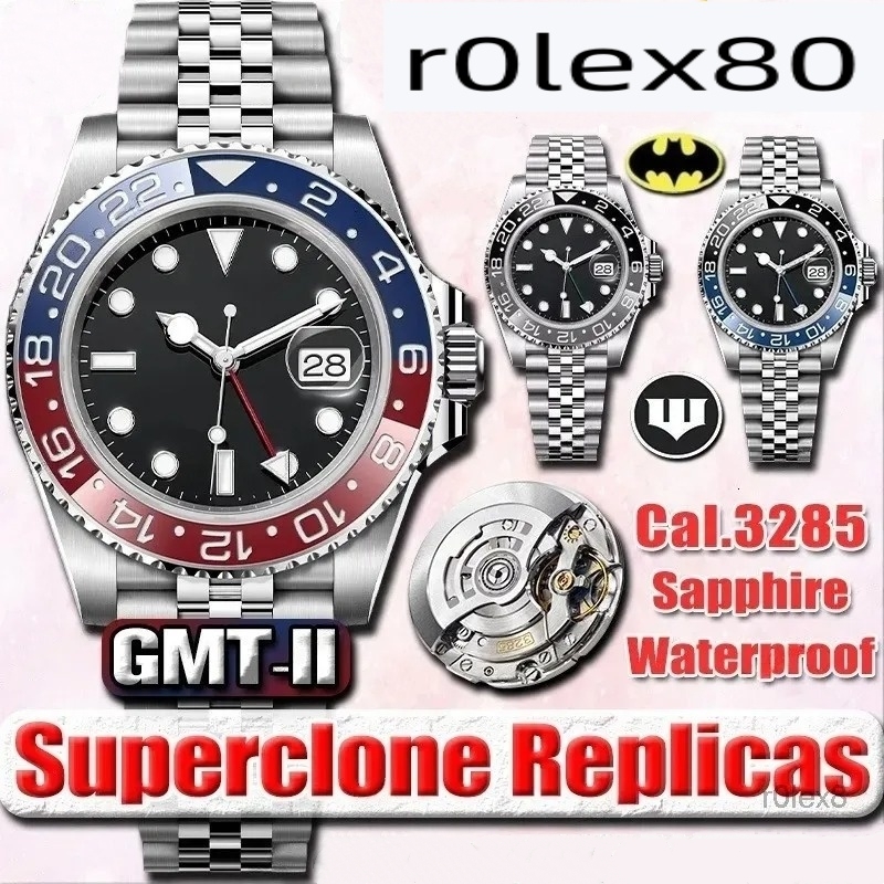 Clean Factory Watches Men Luxury Designer Watches High Quality 40MM 3285 Movement Stainless Steel Ceramic Bezel Sapphire Luminous Waterproof Bruce Pepsi Batman40