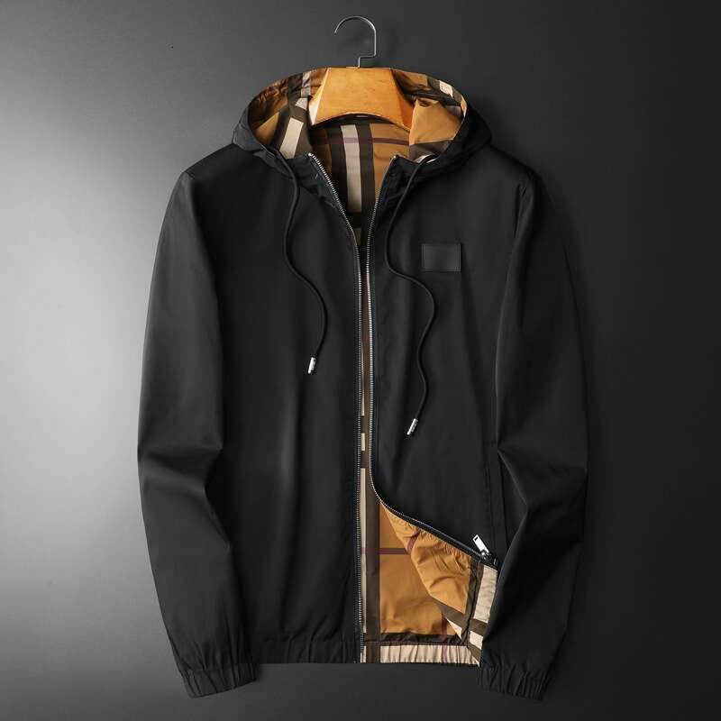 2026 Spring And Autumn New Double-Sided Hooded Jacket For Men, Slim Fit, Lightweight, Plus Size, Casual Coat