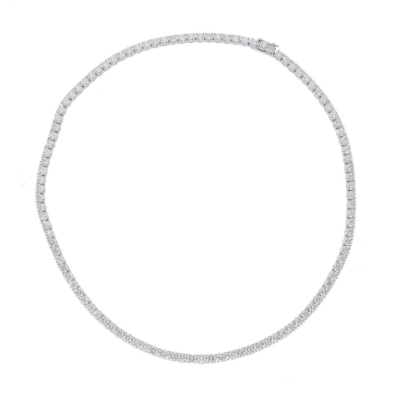Luxurious Womens 18 Inch Tennis Necklace 14K Gold 3210ct Lab Grown CVD Diamonds Rhodium Plated IGI Certified Brilliant Diamond