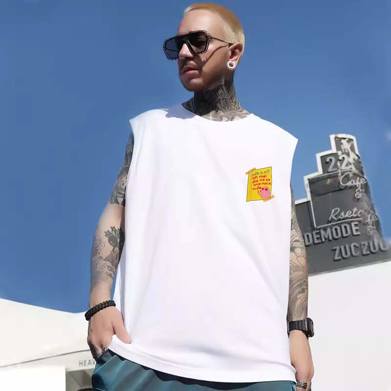 2026 New Men's American Trendy Streetwear Tank Tops | Summer Oversized Plus Size Athletic Sleeveless Tees