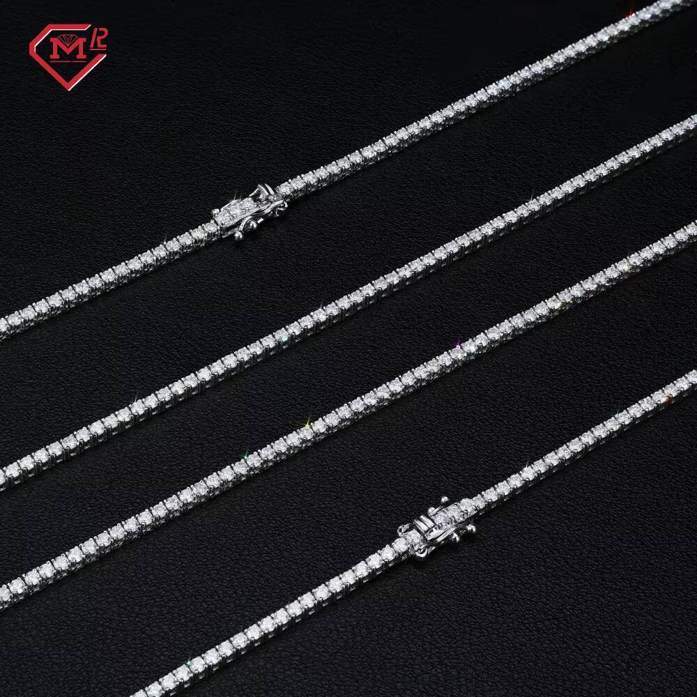 CVD IGI Certified Lab Grown Diamond Tennis Chain Necklace Vvs Iced Out 925 Silver Lab Diamond Chain