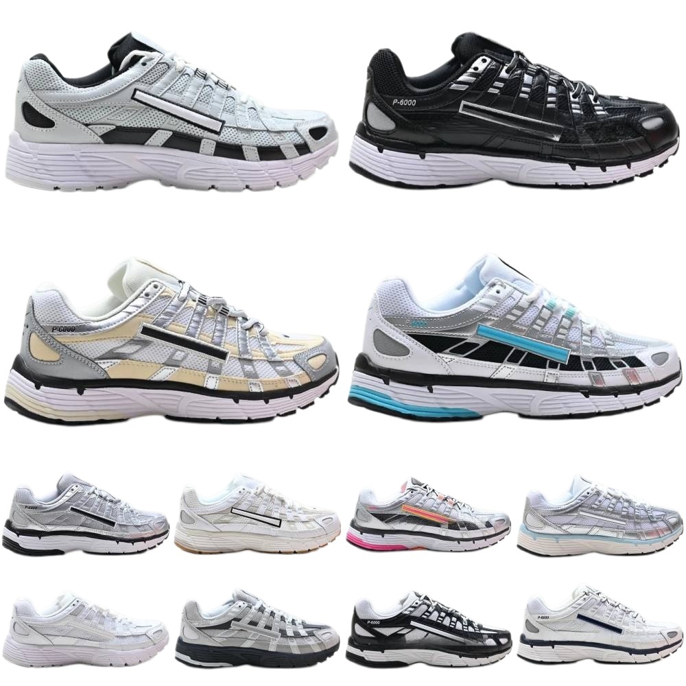 Designer P6000 Lightweight Sneakers Men Women P 6000 Running Shoes Triple Black White Khaki Wolf Grey Pink Metallics Blue Silver Outdoor Sport Women Runners Trainer