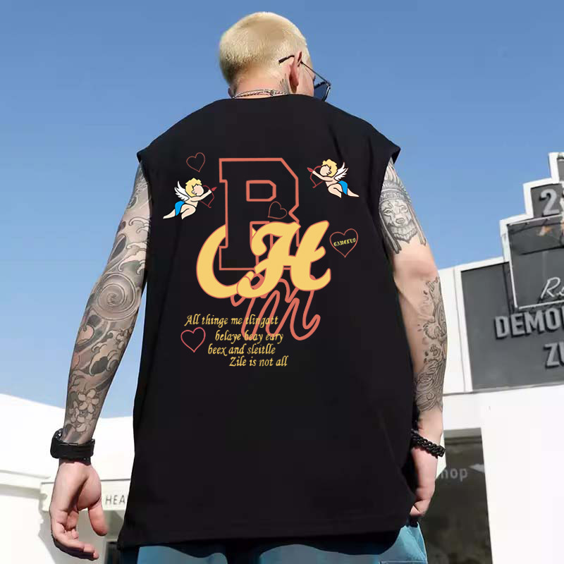 Summer Men's Loose Tank Tops | Hong Kong Style Trendy Couple Sleeveless Tees Plus Size INS Streetwear Vests