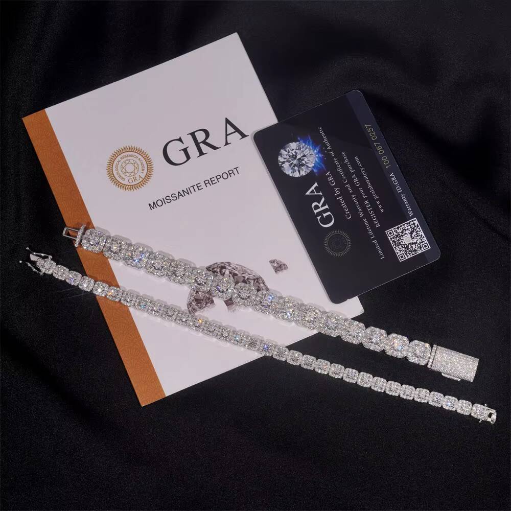 Hot New 925 Silver VVS Moissanite Necklace and 6mm Fashionable Hip-hop Joker Bracelet Cross-Border Best Seller
