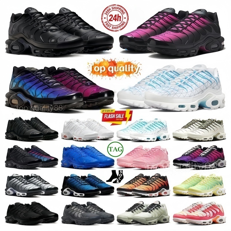 With Box Tn Plus Shoes tn Running Shoes Mens Womens Dn Designer Sneakers Utility Triple Black White Blue Pink Bright Green Tnss Tns Trainers Walking Sports Jogging