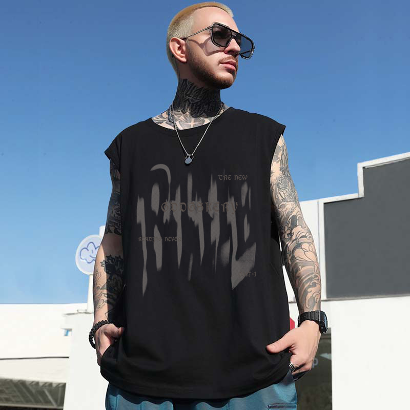 Men's 2026 American Trendy Streetwear Tank Tops | Summer Oversized Plus Size Athletic Sleeveless Tees