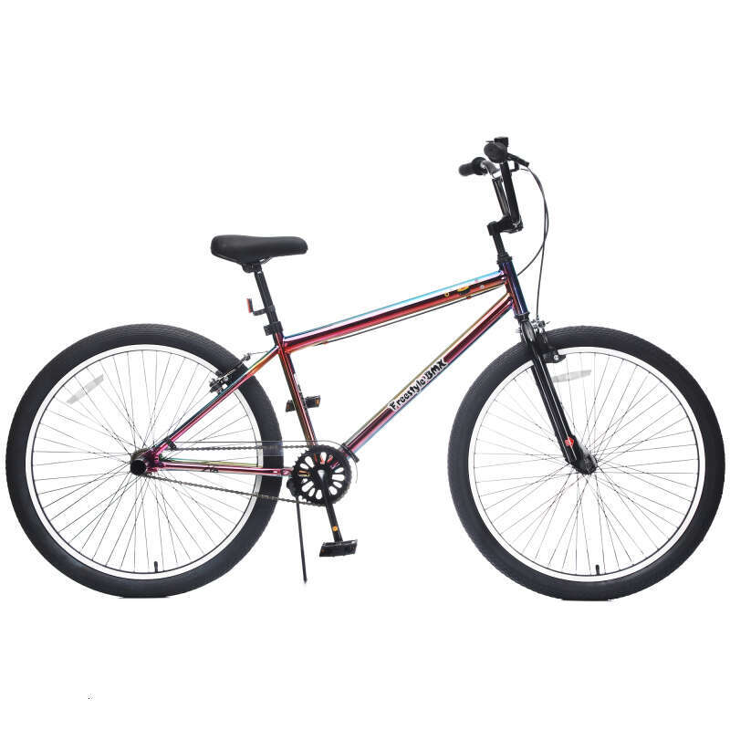 26 Inch Freestyle Bike Teens, Steel Frame Single-Speed With 2 Pegs , Front Caliper Brake Rear V Brake, Bicycle For Boys And Girls Ages 14+
