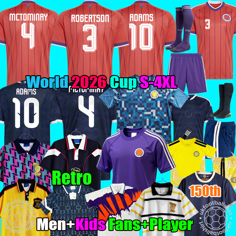 S-4XL Scotland Football Shirt 2026 Soccer Jerseys 26 27 2027 150th anniversary Retro 1991 1994 1998 1992 World MCTOMINAY ROBERTSON Camisetas Women men Kids Kit tops