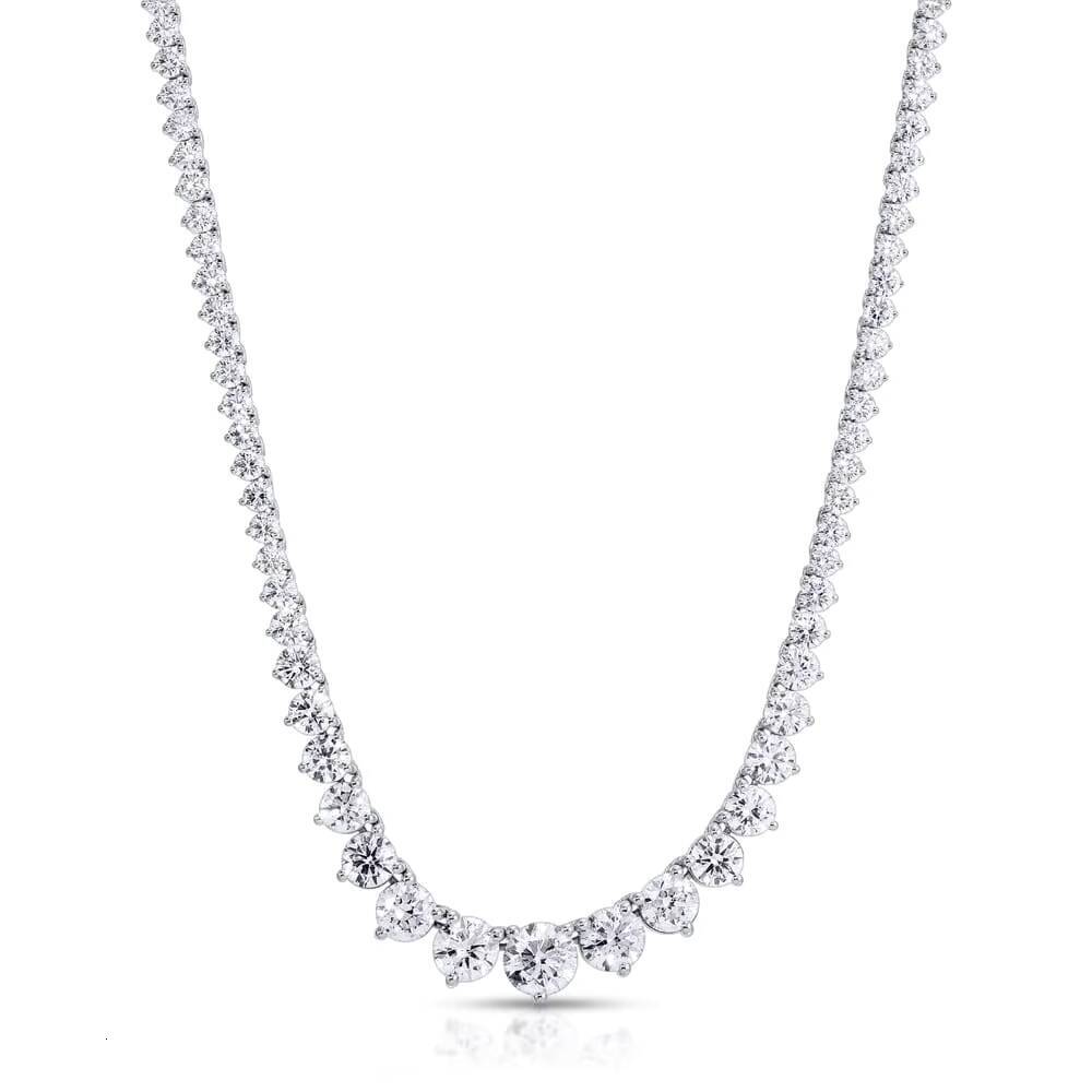 Luxury Lab Grown Brilliant Cut Diamond Tennis Necklace 18KT White Gold 1440ct IGI DEF VVS2 Enhanced Elegant Womens TARANG