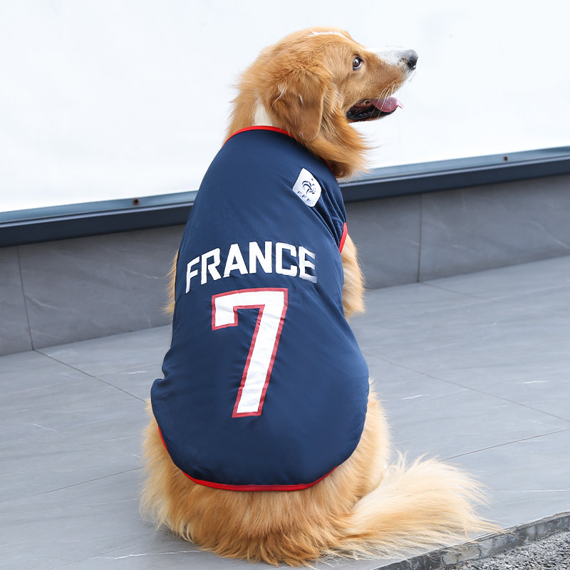 Premium Breathable Mesh Dog Sports Jersey National Team Themed Pet Soccer Shirt 10 Sizes for All Breed Dogs Stylish Pet Apparel for Daily Wear A84
