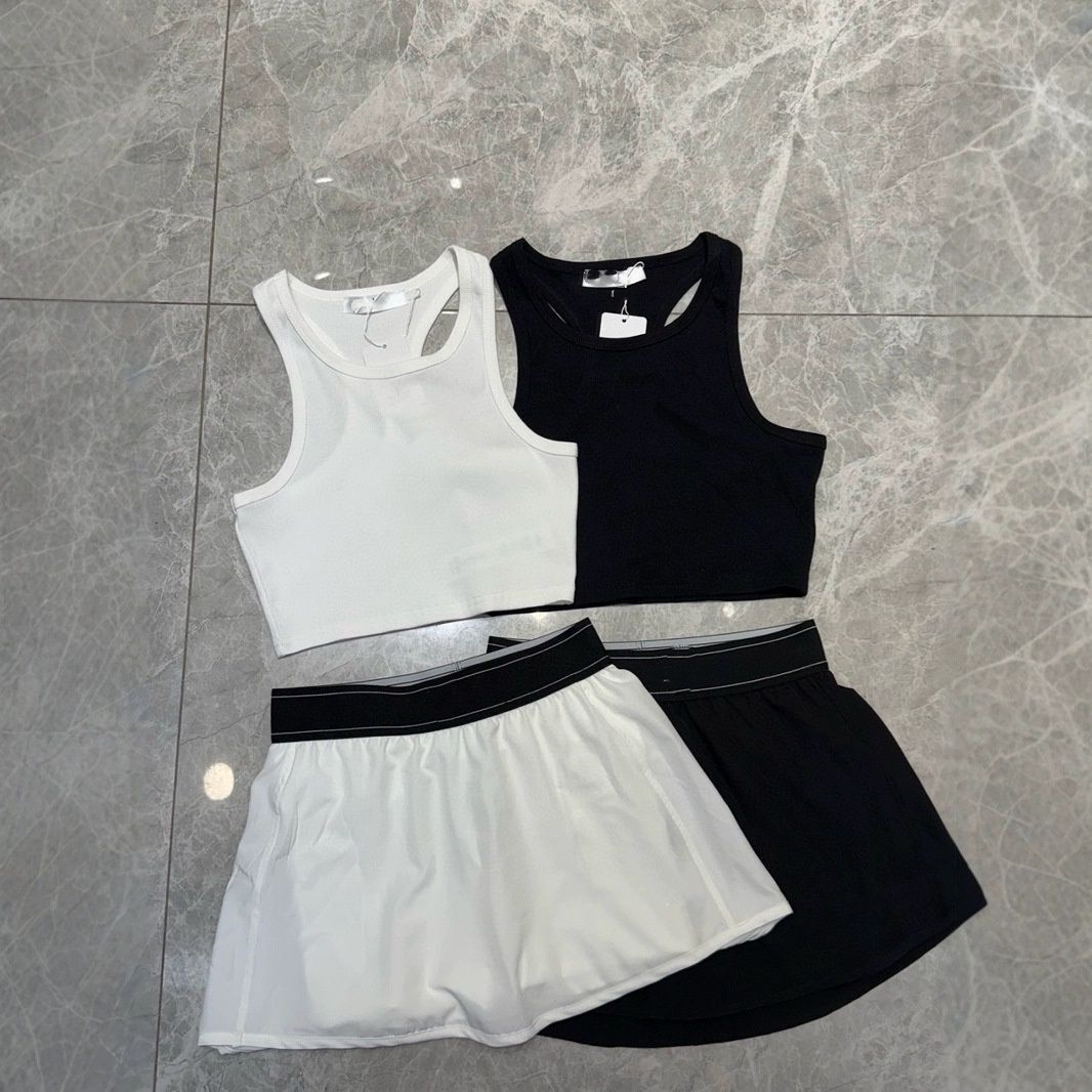 Designer Yoga Tanks Top Pants Gym Sets Clothes Women Sports High-Waist Full-length Dance Studio Trousers Straight-Leg Suit Up Pant Jogger Sweatpants