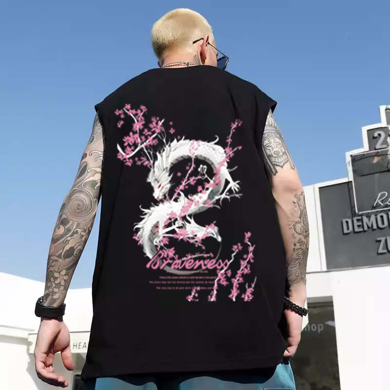 2026 New Men's American Style Tank Tops | Cross Print Basketball Running Loose Athletic Sleeveless Jerseys