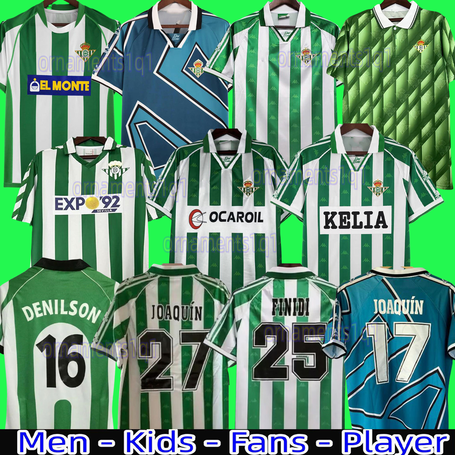 Retro real Betis soccer Jerseys REAL classic vintage football shirt 01 02 03 04 76 77 82 85 94 95 96 97 98 99 00 1995 1997 1976 ALFONSO BETIS JARNI DENILSO 1977 1985 2000 2003