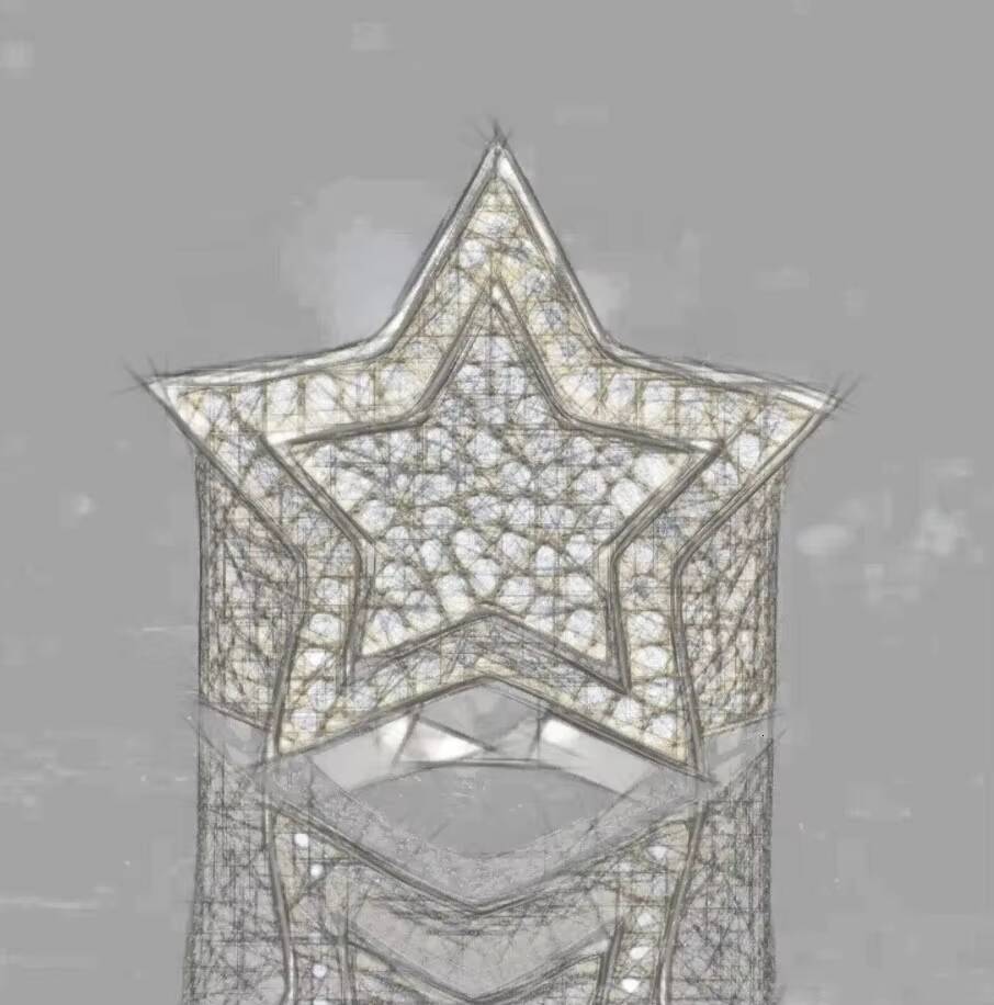 IGI Certified Lab Created VVS Moissanite 925 Silver Hip Hop Iced Star Ring Customized Real 14K Gold Diamond Party Ring for Men