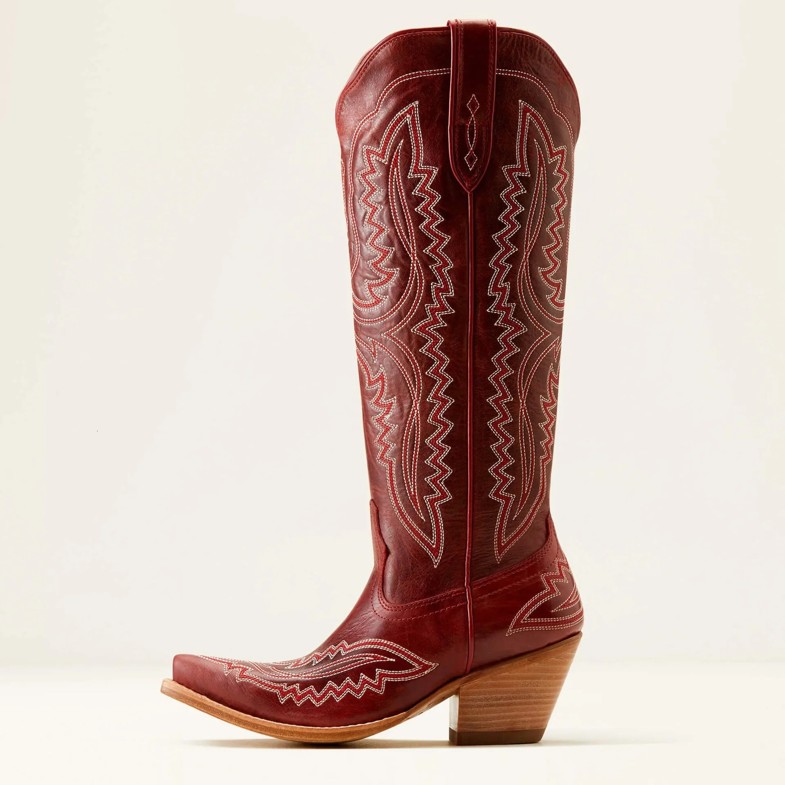 Autumn and Winter Pointed Thick High Heels Knee Length Embroidered Western Cowboy Boots Sizes 35-46 Womens Mid Length Boots 260410 - view 3
