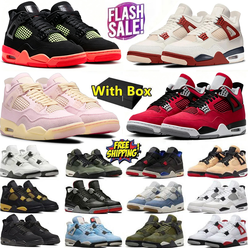 Designer Sneakers Basketball 4 Mens Womens 4s Brick After Brick Toro Bravo Laker bred Black Cat Military Red University Blue Thunder Trainers Outdoor Sports shoes