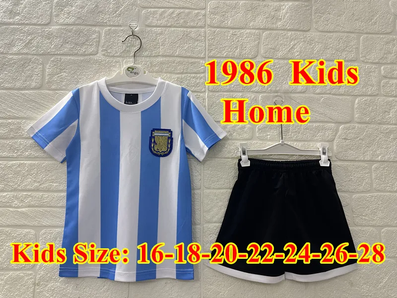 2026 World Cup Jersey ArgentinaS MESSIS Soccer Jerseys JALVAREZ EFERNANDEZ DI MARIA EMARTINEZ Football Shirt 1998 BATISTUTA 1986 1994 MARADONA Kids