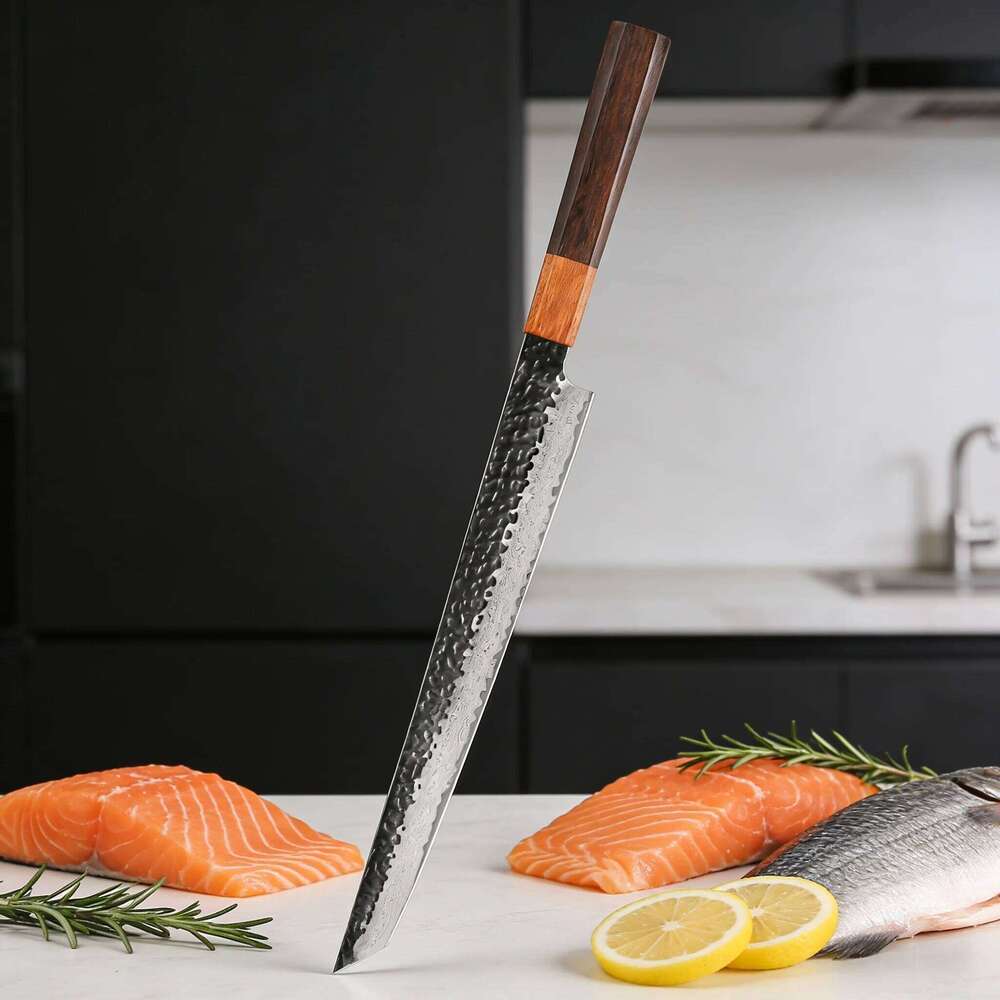 Premium 67 layers Damascus Steel Salmon Sashimi Slicing Sushi Kitchen Knife Cooking Tool