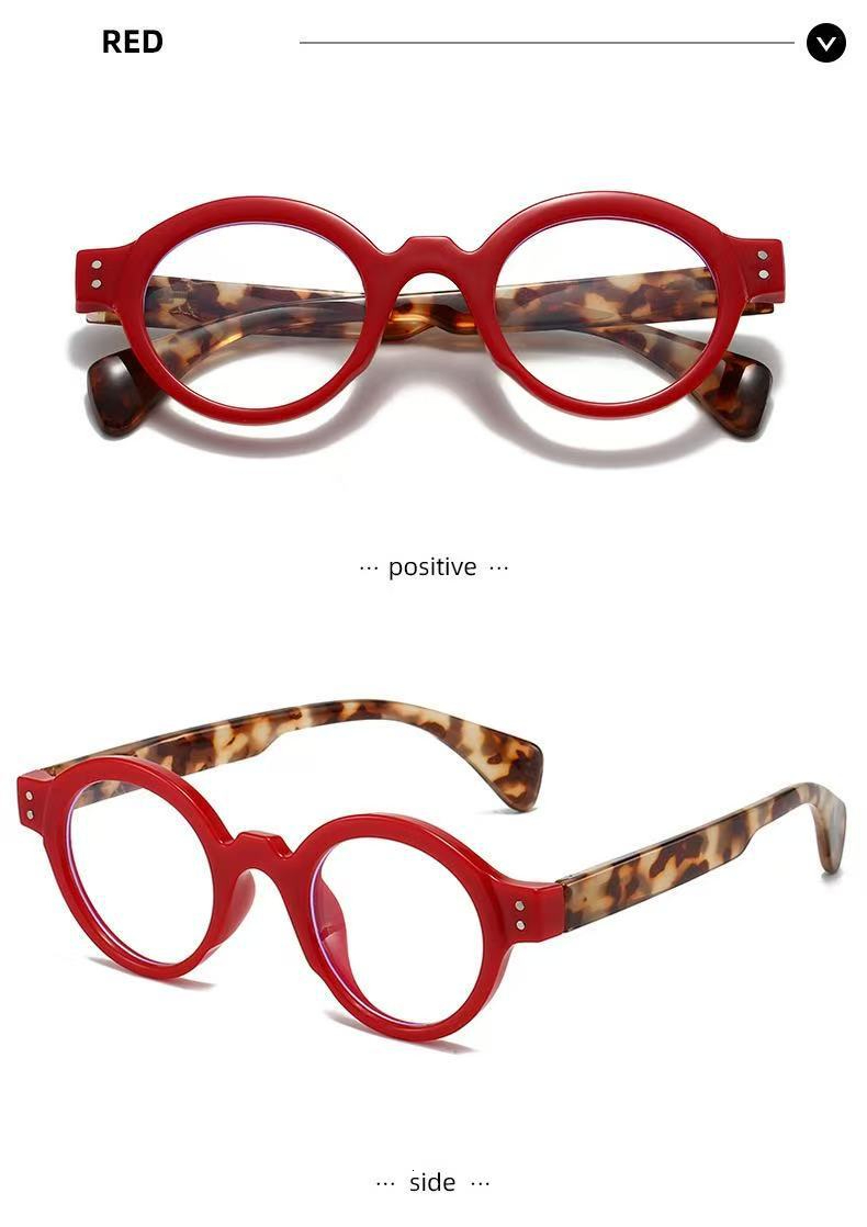 New Anti Blue Light Reading Glasses With Spring Designer Eyeglass Legs And Square Frame Cross-border New Fashion Women's High-end Anti Blue Light