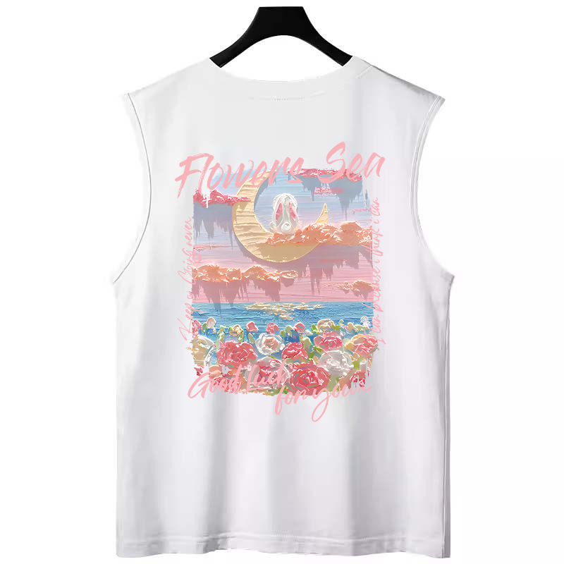 Summer Men's Printed Sleeveless Tees | Trendy INS Lightweight Athletic Basketball Gym Tank Tops for Outerwear