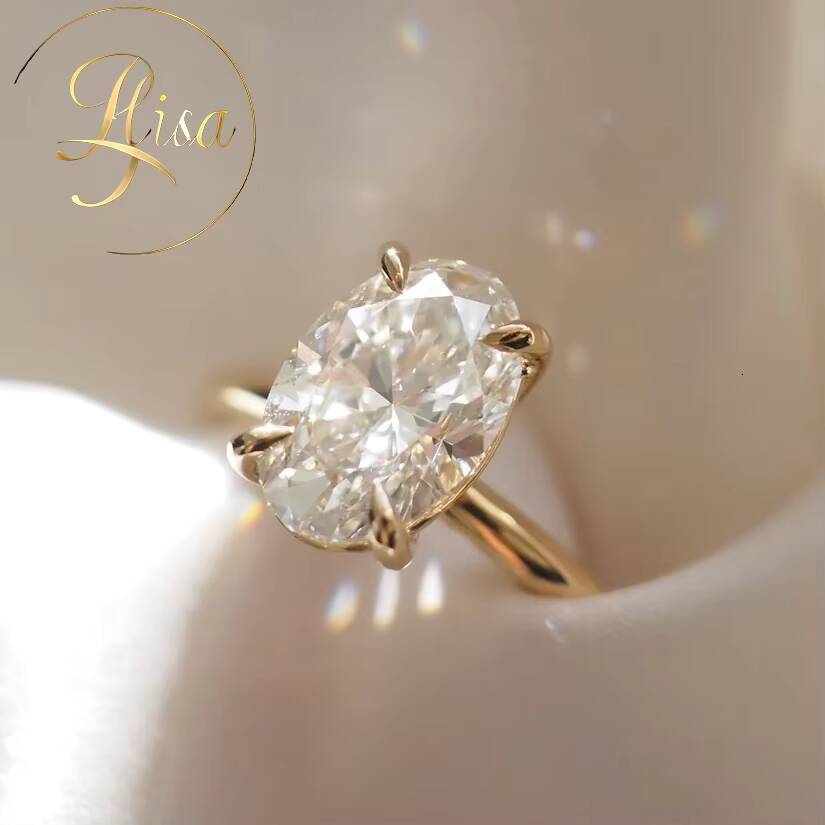 Custom Lab Grown Diamond Engagement Ring 10K 14K 18K Gold IGI Certified Vvs Lab Made Diamond Oval Solitaire Ring Women Jewelry