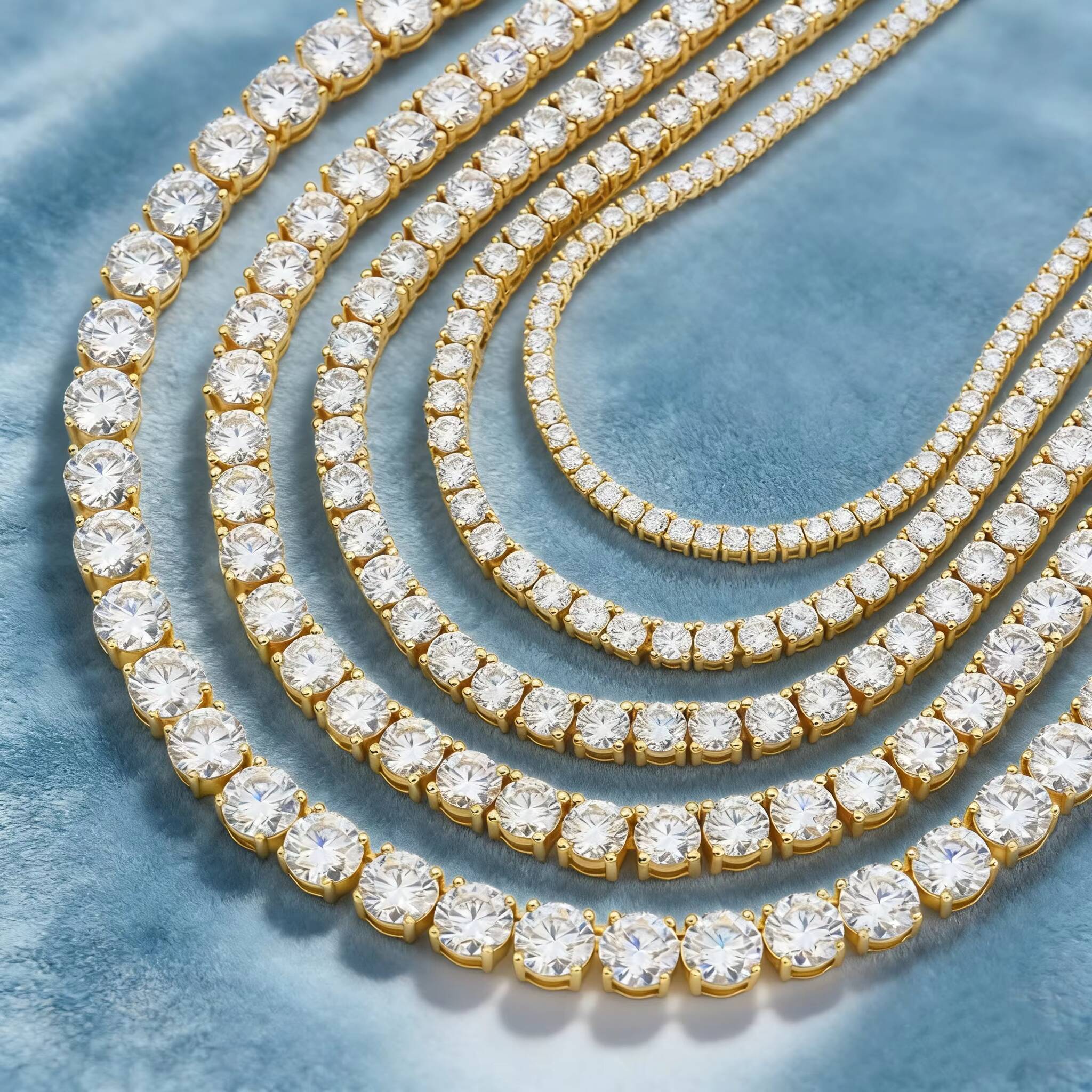Hip Hop Moissanite Diamond Tennis Chain Necklace Dropshipping Ice Out Silver 925 Fine Jewelry IGI Certified for Women Men