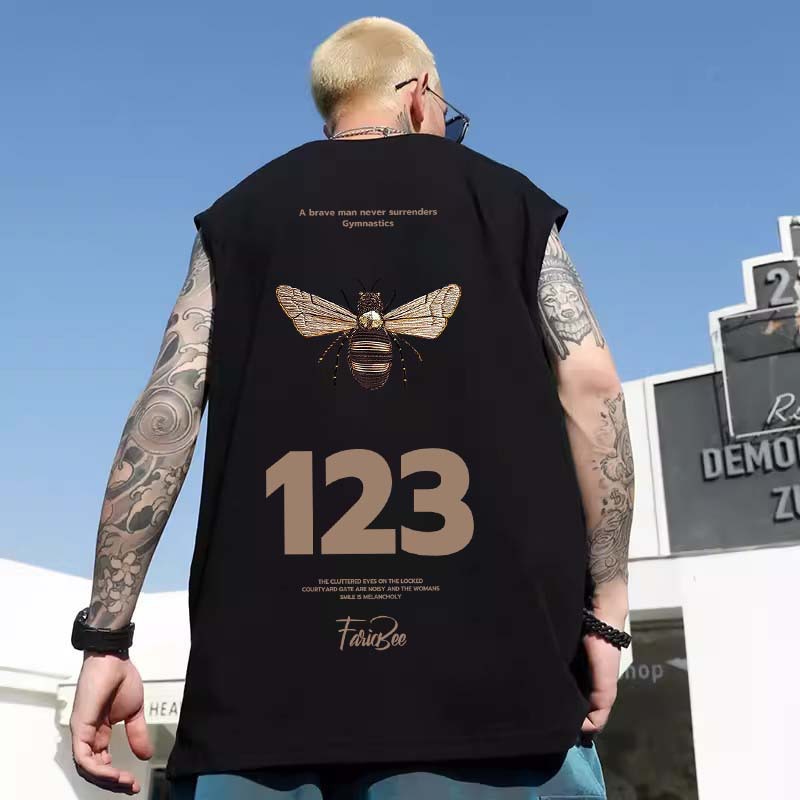 Summer Men's Moon Print Tank Tops | Trendy Oversized American Style Athletic Sleeveless Tees