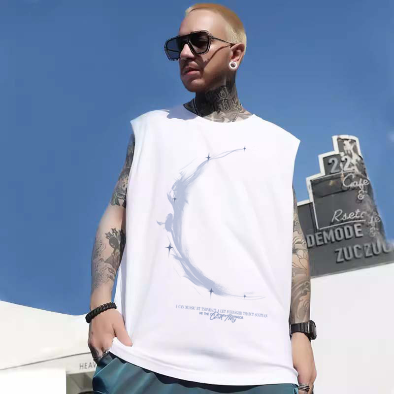Summer Men's Loose Tank Tops | Hong Kong Style Trendy Couple Sleeveless Tees Plus Size INS Streetwear Vests