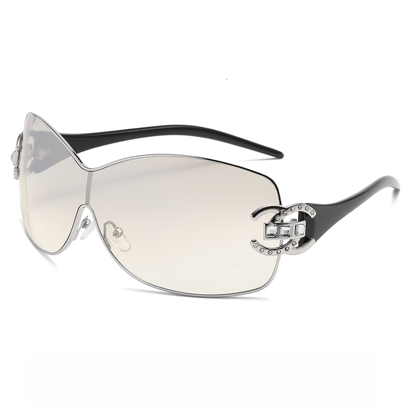 Luxury Designer 2026 New Men Women Y2K Rimless Rhinestone Sunglasses Outdoor Cycling Beach UV Protection Sports Fashion Sunglasses
