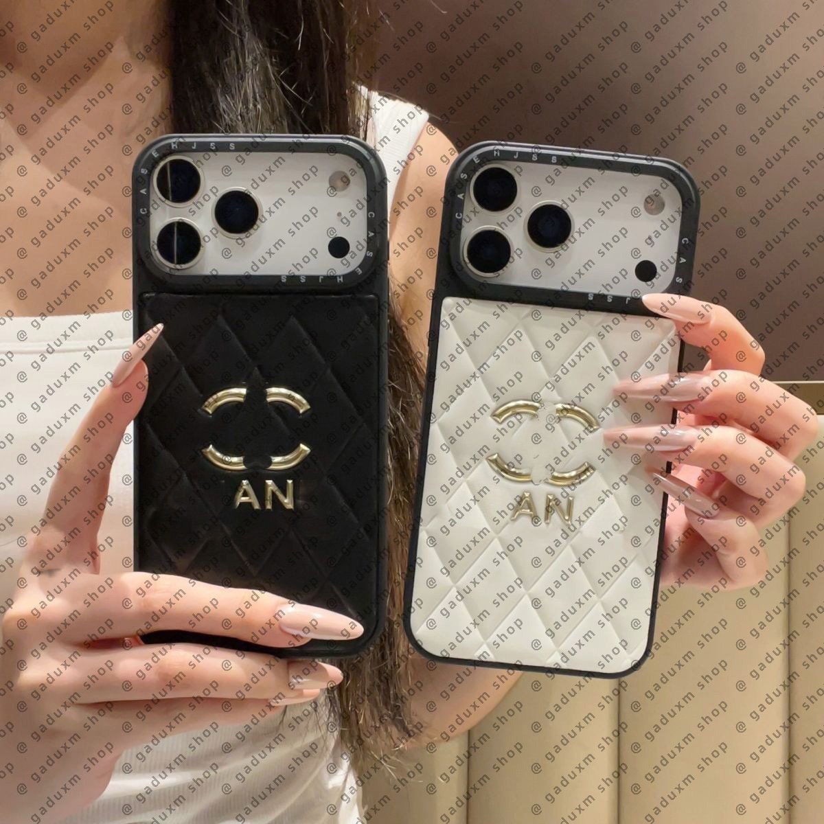 Brand Cell Phone Case with Imprinted Logo Fashion Designer Couple's Cases for iPhone 17 16 15 14 13 12 Pro Max Green White Black 27907