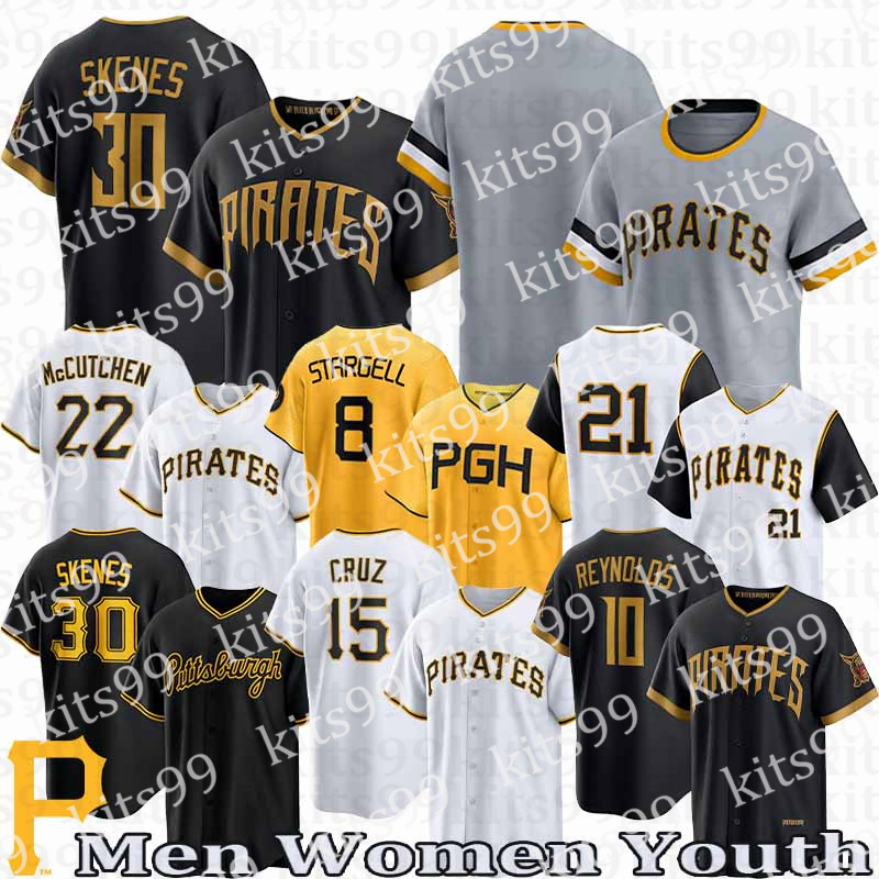 Pittsburghs Jerseys Pirates Baseball Jerseys Bryan Reynolds Oneil Cruz Ke'Bryan Hayes Paul Skenes Mitch Keller Andrew McCutchen Henry Davis Pirates Jersey