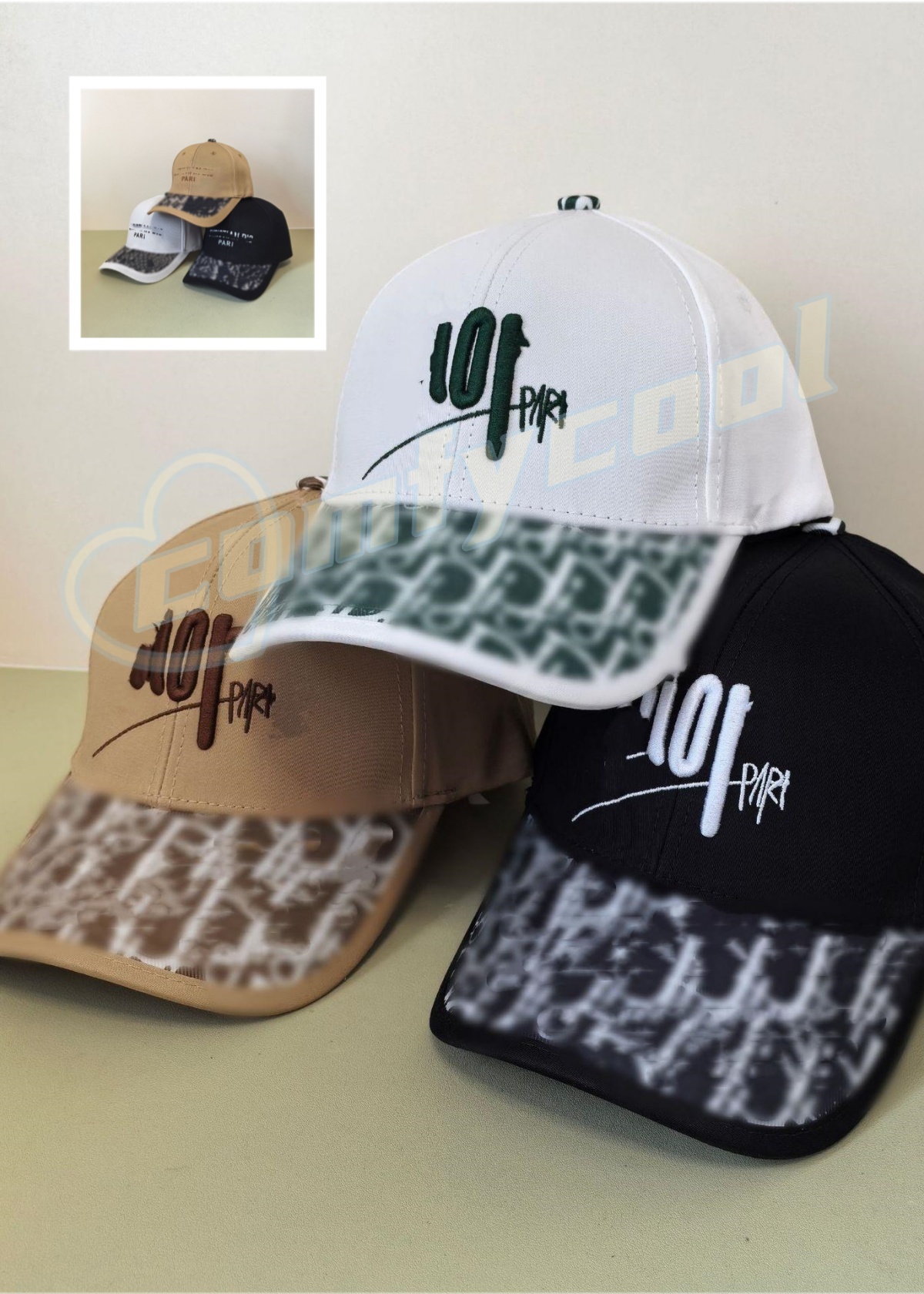 New baseball cap, high-quality embroidered lettering cap. Designer-style patchwork unisex adjustable cotton baseball cap, CD men's baseball cap