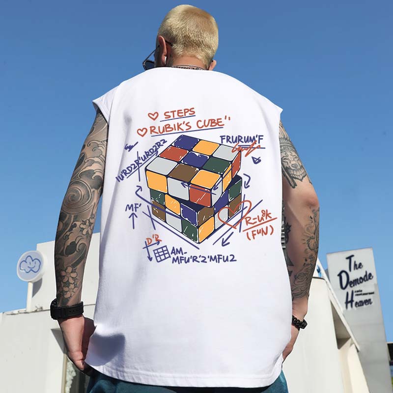 Summer Men's Plus Size Cool-Touch Muscle Tank Tops | Loose Printed Basketball Trendy Sleeveless Tees