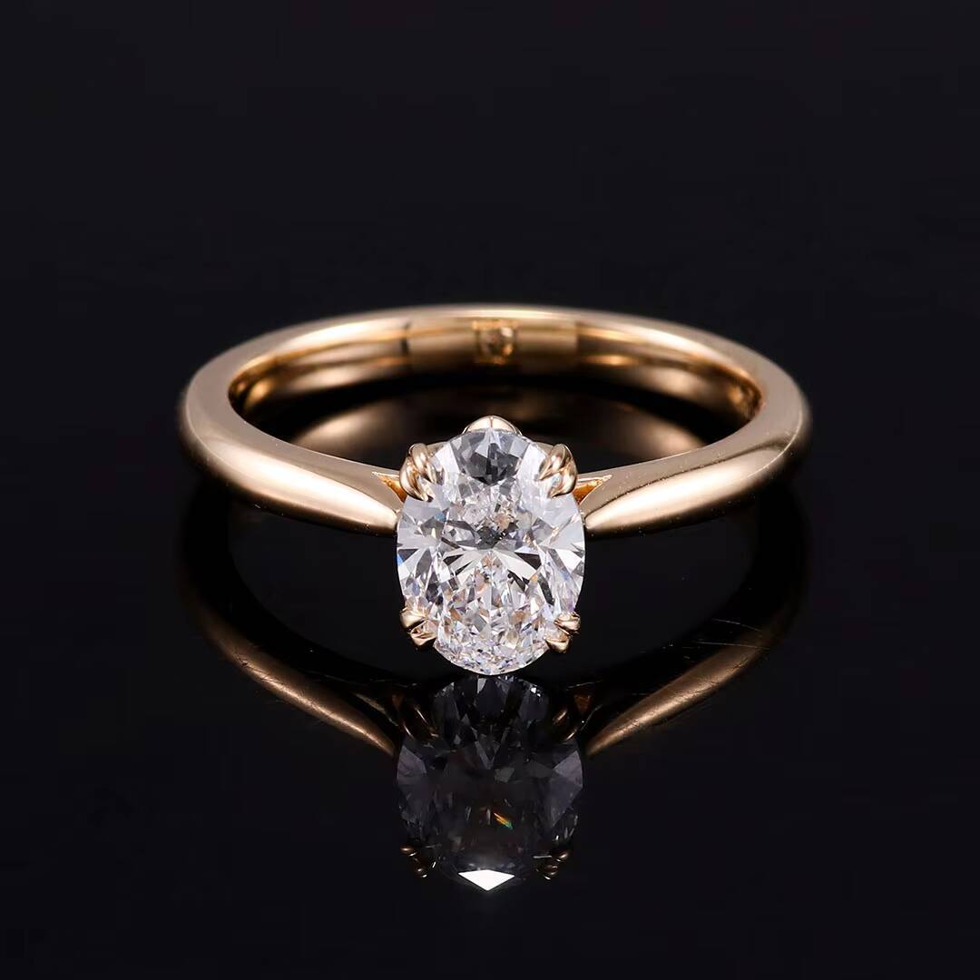 Hot Sale DEF VVS2 Lab Grown Diamond Engagement Ring 14k Solid Gold Ring Solitaire Diamond Fashion Jewelry Rings for Sale