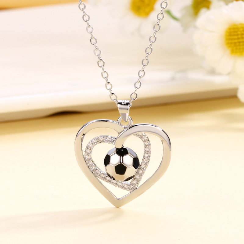 World Football Necklace for Women Fashion European Cup Pendant High-End Heart Clavicle Chain Wholesale - view 6