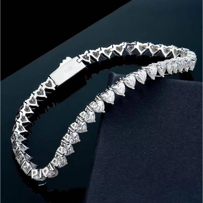 Best Selling White/ Rose/ Yellow Gold Natural and Moissanite Diamond Bracelet Full of Diamond Fine Jewelry Diamond Bracelets