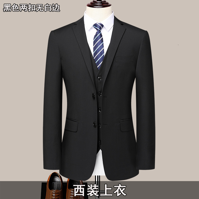 New Mens Suit Professional Blazer Suit for Men Office Work Professional Wear Black Navy Gray Two-Button Formal Trousers