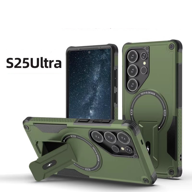 Armor Invisible Magnetic MagSafe Phone Case Holder For Samsung Galaxy S26 25 S24 Plus Ultra A05 A14 A15 A16 A25 A35 A55 A56 For Anti Drop Protective C