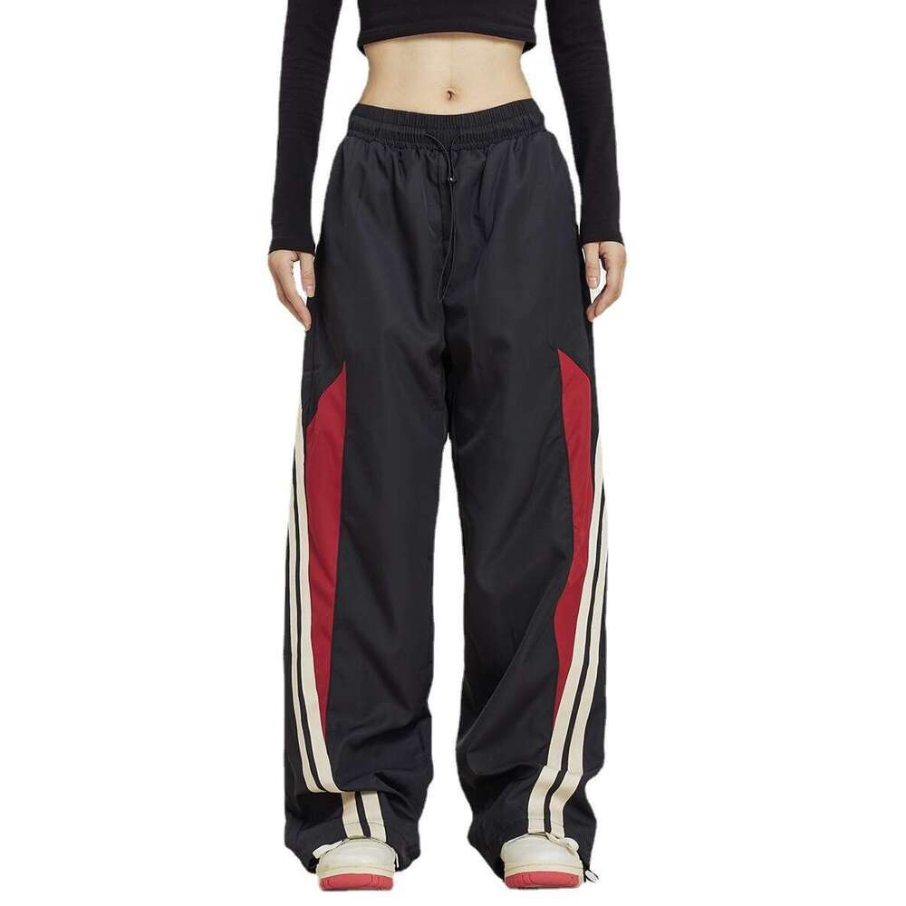 Y2k Harajuku Retro Street Jogger With Elastic Waist, Patchwork Design, High-Waisted Loose Wide-Leg Sports Pants Sweatpants Casual Pants Running pants